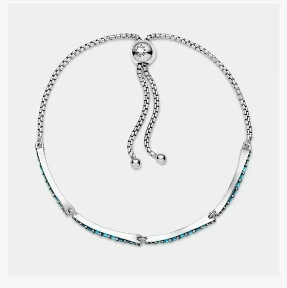 🐾pandora bracelet 12" with blue stones. 925 sterling silver - Picture 7 of 10